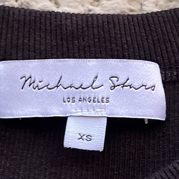 Michael Stars Black Ribbed Midi Ruched Tank Dress Women's Size XS - Picture 3 of 9